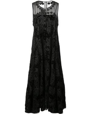 Rochas Floral Brocade Dress - Black
