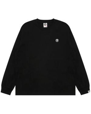 Aape By A Bathing Ape Logo-Patch Long-Sleeve T-Shirt - Black