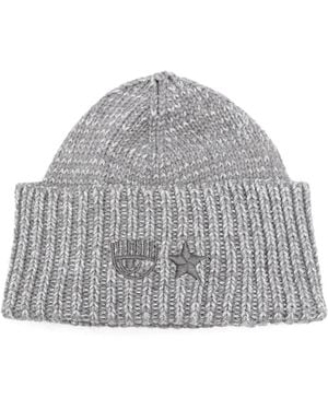 Chiara Ferragni Eye Star-Embroidered Beanie - Grey