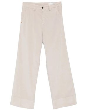 White Sand Corduroy Wide-Leg Pants - White