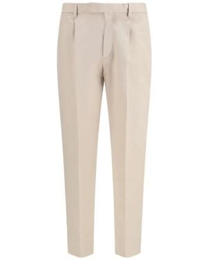 ZEGNA Pleated Trousers - Natural