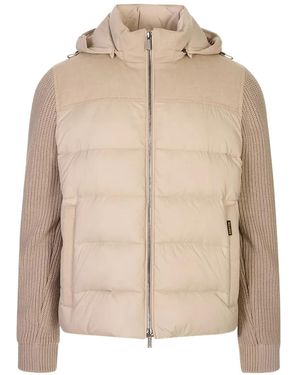 Moorer Hooded Padded Jacket - Natural