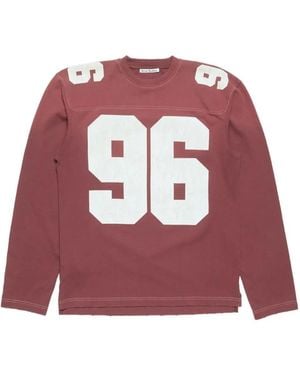 Acne Studios Number-Print Long-Sleeve Sweatshirt - Red
