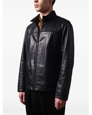 Poche Paris Klassische Lederjacke - Schwarz