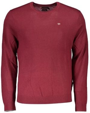 Napapijri Damavand Logo-Patch Crew-Neck Jumper - Red