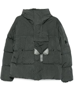 C.P. Company Lens-Detail Hooded Puffer Jacket - Green