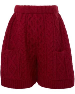 JW Anderson Cable-Knit Shorts - Red
