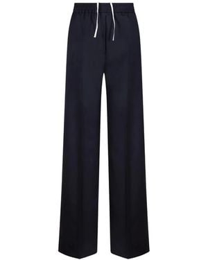 Weekend by Maxmara Drawstring-Waist Pressed-Crease Pants - Blue