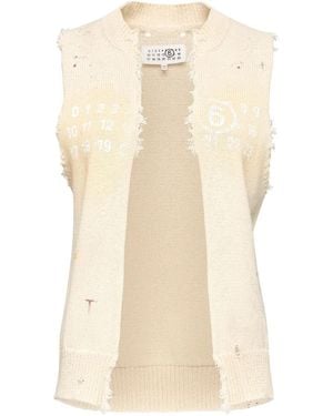 MM6 by Maison Margiela Vest With A Lived-In Effect And Logo - Natural