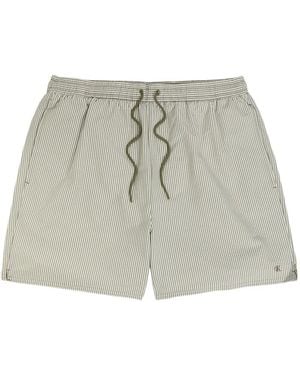 Calvin Klein Costume Da Bagno A Righe Con Coulisse - Bianco