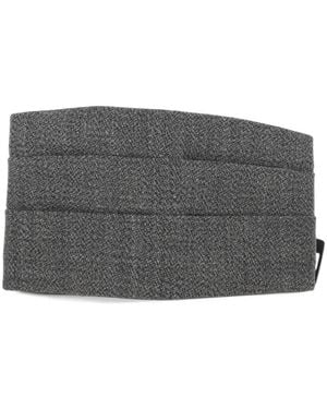 The Erose Pleated-Design Wool Belt - Grey