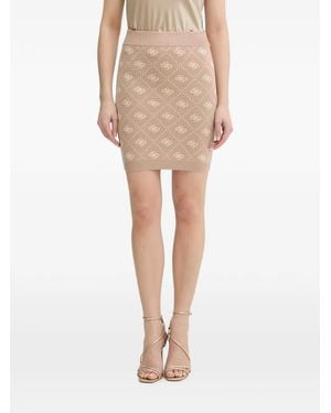 Guess Monogram-Knit Mini Skirt - Natural