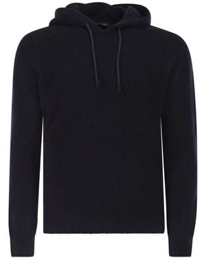 Tagliatore Long-Sleeve Hooded Jumper - Blue