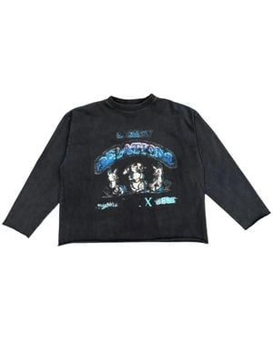 Astrum Graphic-Print Long-Sleeve T-Shirt - Blue