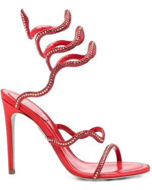 Rene Caovilla Cleo Crystal-Embellished Sandals - Red