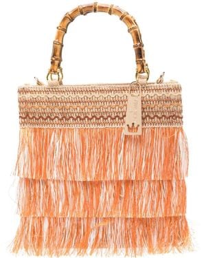 La Milanesa Small Orchidea Bamboo-Handle Tote Bag - Pink