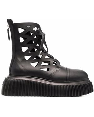 Agl Attilio Giusti Leombruni Stivali Con Dettio Laser-Cut - Nero