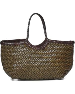 Dragon Diffusion Nantucket Small Bi-color Khaki Dark Bag - Brown