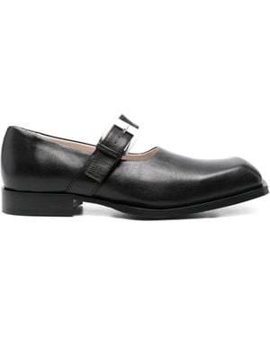 Egonlab Moran Buckle-Strap Leather Loafers - Black