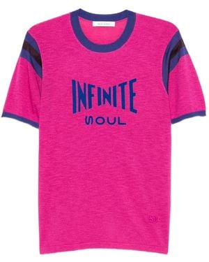 Wales Bonner Infinite Soul-Flocked T-Shirt - Pink
