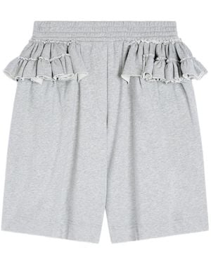 Dries Van Noten Ruffled Loose Shorts - Grey