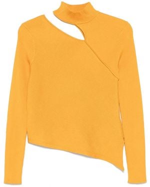 DKNY Cut-Out Ribbed Sweater - Orange