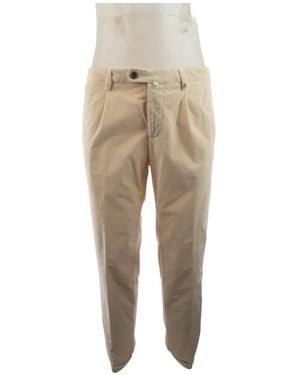 Myths Corduroy Pleated Chino Trousers - Natural