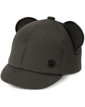 Maison Michel Plaid Cap - Black