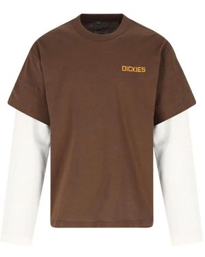 Dickies Payson Longsleeved Print T-Shirt - Brown