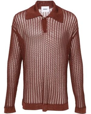 Bonsai V-Neck Polo-Collar Jumper - Red