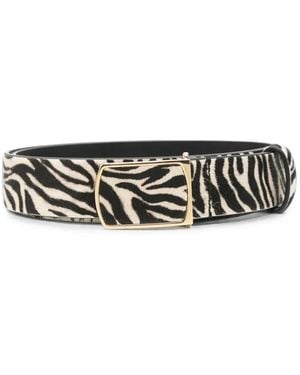 Isabel Marant Zebra-Print Leather Belt - White