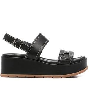 Hogan Sandalen Mit Logo - Schwarz