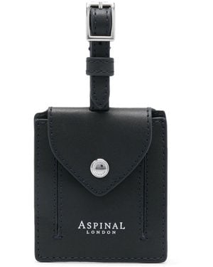 Aspinal of London Leather Luggage Tag - Black