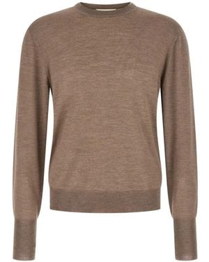Ma'ry'ya Pullover Mit Rundhalsausschnitt - Braun