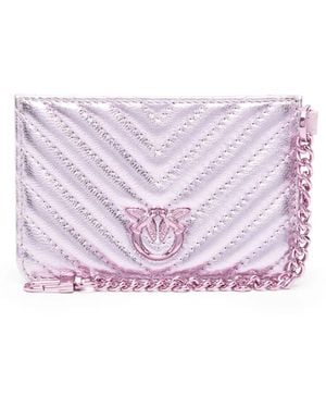 Pinko Portacarte Love Birds Metallizzato - Viola