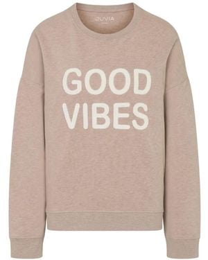 Juvia Good Vibes Fleece Sweatshirt - Natural