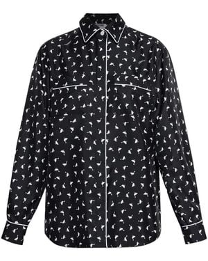 Moschino Printed Silk Shirt - Blue