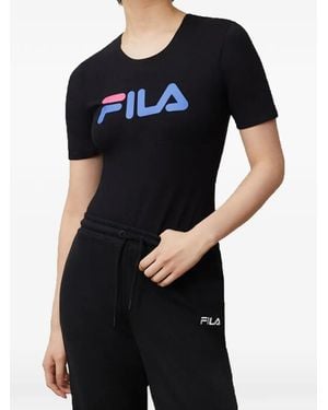 Fila Logo-Print T-Shirt - Black