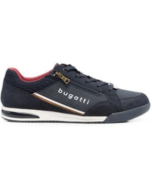 Bugatti Logo-Print Zip-Detail Sneakers - Blue
