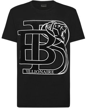 Billionaire T-Shirt Mit Logo-Applikation - Schwarz