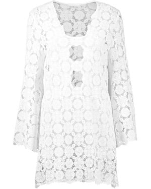 Miguelina Doily Kleid Mit Spitze - Weiß