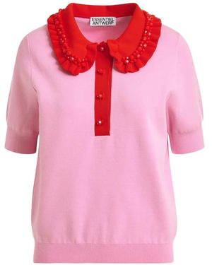 Essentiel Antwerp Jewellery Polo Top - Pink