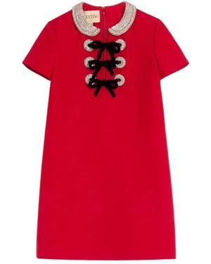 Valentino Garavani Embroidered Crepe Couture Mini Dress