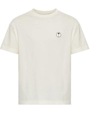 Palm Angels Logo-Appliqué T-Shirt - White