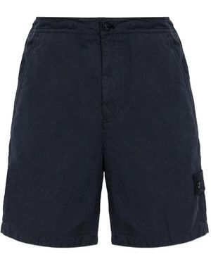 Stone Island Short À Poches Plaquées - Bleu