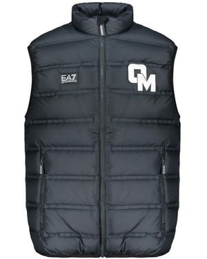 EA7 Quilted Logo-Patch Gilet - Blue