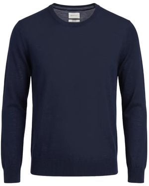 GANT Fine-Knit Crew-Neck Wool Sweater - Blue