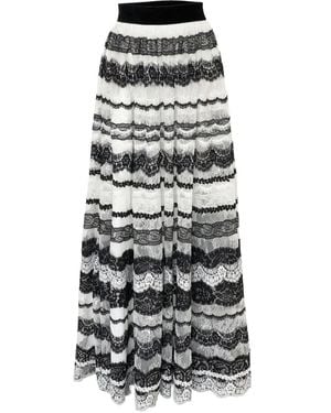Carolina Herrera Lace-Embellished Ball Skirt - Gray