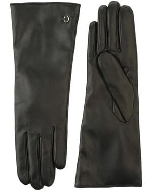 Orciani Flake Logo-Plaque Leather Gloves - Black