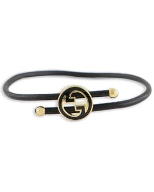 Gucci Armband aus Leder und Messing - Weiß